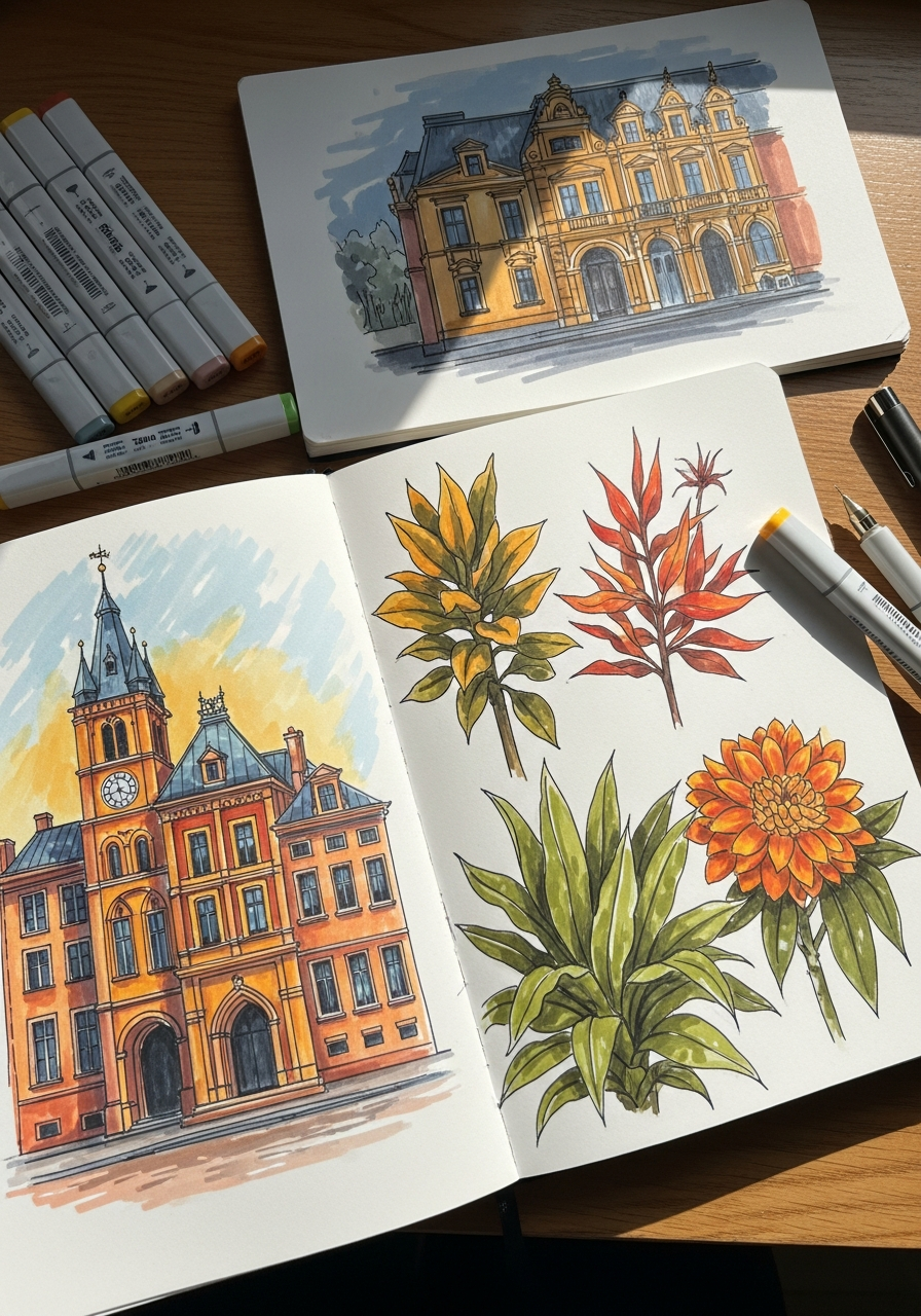 Примеры иллюстраций маркерами